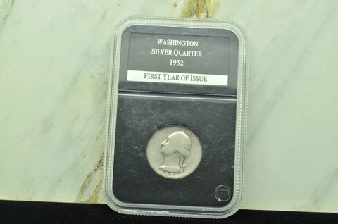 1932 Washington Silver Quarter 90% silver -First Year of Issue Cover