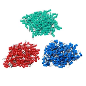 100x Pre Insulated Ring Crimp Terminals Copper PVC Wire Connector AWG 22‑16 - Picture 1 of 33