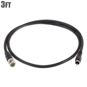 3ft BNC Male to RCA Male RG59U 75ohm Coax Coaxial Audio Video Cable CCTV Camera - Picture 1 of 3
