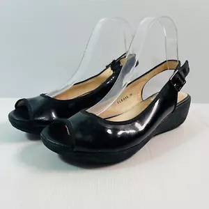 Blue Illusion Black Patent Leather Strappy EU39 AU8 Womens Buckle Up - Picture 1 of 11