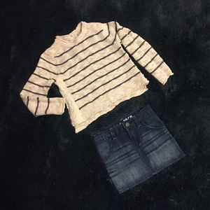 Set Of Gap Denim Mini Skirt Size 5 & Next UK Sweater Size 5-6 - Picture 1 of 12