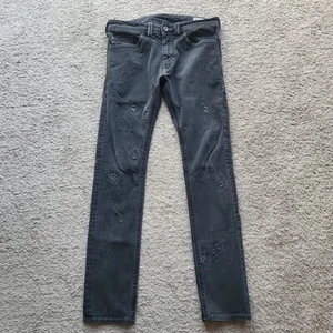 Jeans Diesel Thanaz Uomo 30x32 Nero 008UX Denim Elasticizzato Anticato Made in Italy - Foto 1 di 21
