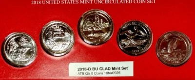2018-D ATB Quarter US Mint Set 5 CN-Clad Coins 18hal0926 (Ichoose) - Image 1 of 2
