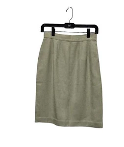 004-006 Amanda Smith Petite Skirt Women's Size 6P Sage Green Pencil 26x22 6 - Picture 1 of 7