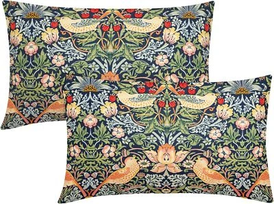 Sage Green Teal Blue Floral Lumbar Pillow 20" x 12" (Pack of 2) Green Floral - Image 1 of 3