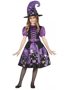 HEXENKOSTÜM HALLOWEEN KARNEVAL GUIRCA KLEID HEXE MÄDCHEN HEXE KLEID - Bild 1 von 2