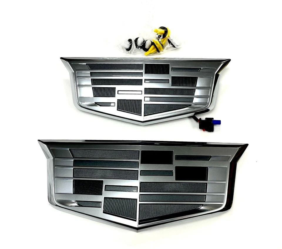 2021-2024 Cadillac Escalade / ESV Monochrome Emblem Set 86527902 Set of 2 OEM GM - Image 1 of 4
