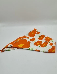 Vintage Triangle Head Scarf Orange & Yellow Flowers - Custom - Picture 1 of 3