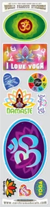 Aum Om Yoga Wellness Stickers set 10 decals bumper car auto bike laptop - Foto 1 di 1