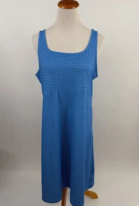 COLUMBIA blue polka dot print PFG omni freeze adv cooling tank dress XL - Picture 1 of 5