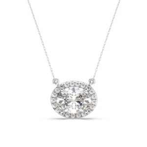 IGI Diamond Pendant IF D Oval 1.65 Carat Lab Created 14k White Gold Eye Clean - Picture 1 of 7