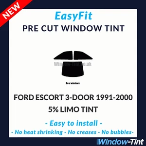 Fácil de Colocar Estática Pre Cortar Tinte Para Ford Escort 3-door Hatch 91-00 - - Imagen 1 de 3