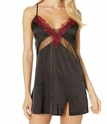 NUEVO BLUEBELLA 'Indy' Vestido Chemise Satinado Encaje Talla 10 (L) Negro/Cordobés Foto 1 de 3