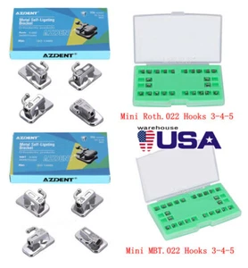 AZDENT Dental Orthodontic Self-Ligating Brackets Braces Roth/MBT.022 Hooks 345 - Picture 1 of 23