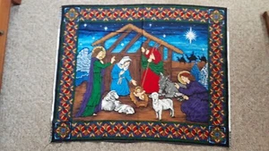 Panel de tela edredón escena pesebre de Navidad - Imagen 1 de 1