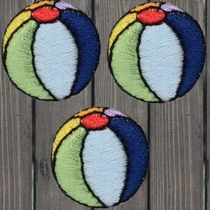 Beach Ball Embroidered Patch — 3-pack — Iron On - Picture 1 of 1