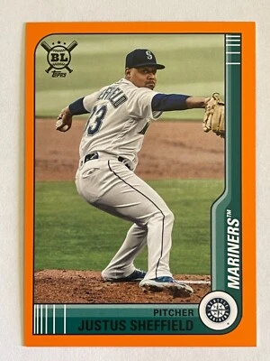 TOPPS 2021 BIG LEAGUE JUSTUS SHEFFIELD #217 ORANGE SEATTLE MARINERS BASEBALL - Image 1 of 2