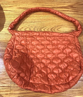 Crazy Lou Париж большой выстеганный пухлый оранжевый сумка с короткими ручками наплечная сумка - Изображение 1 из 4