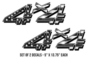 4X4 Off Road Truck Bed Side Sticker Decals 2-Piece Set 13.75" x 5" SUBDUED FLAG - Picture 1 of 2