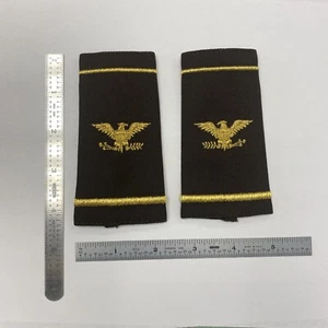 Adler - Schulterklappen im Police Style - Goldstickerei auf braunem Stoff - 2 Streifen - Bild 1 von 2