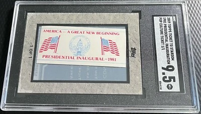 2009 Ronald Reagan 1/1 SGC 9.5 Topps Ticket to Stardom Pop Culture - President - Image 1 of 3