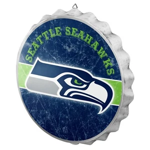 Seattle Seahawks Distressed Bottle Cap Sign 12.5" FOCO - Bild 1 von 1