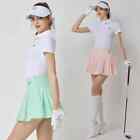 Blktee Women Short-Sleeve Polo Golf Shirt Lady High Waist Skirt Golf Skort Sets