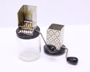 Vintage Red Starburst ANDROCK Nut Grinder Chopper Metal Glass MCM Kitchen Lot A9 - Picture 1 of 15