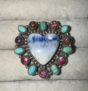 Heart Kingsman Turquoise ring Size 7.5 Adjustable - Picture 1 of 3