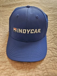 NWT IndyCar Flex Fit Performance Royal Blue Fitted Cap Hat S/M - Picture 1 of 4
