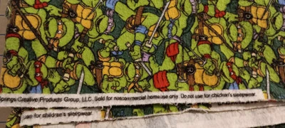 2 Yards 2013 TMNT Hero’s in a Half Shell 44" Flannel Fabric   - Image 1 of 3