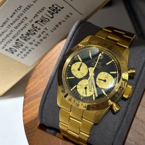 WMT Chronograph Green Label Collaboration Gold Herrenuhr mit Box unbenutzt neu - Bild 1 von 15