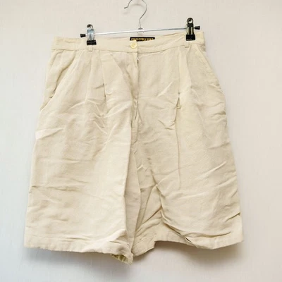 Pantalones Cortos Vintage Coleccionables Oro por Georgio Sant Angelo Beige Mezcla Lino 14 Foto 1 de 4