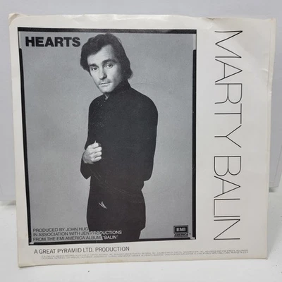 Marty Balin Hearts + Pic Sleeve 7" 45rpm M- Vinyl 80's Record 45 - Image 1 of 4