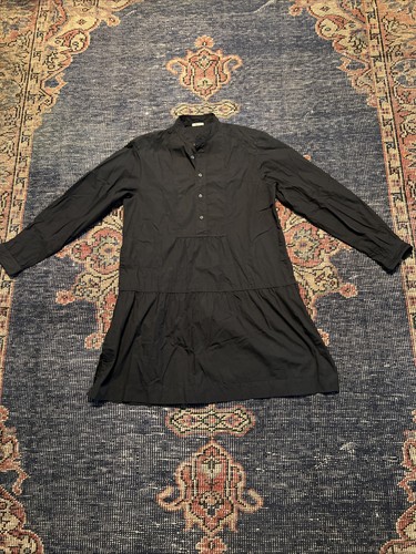 Abito Miu Miu oversize in cotone nero. Taglia 36 uk8 10. Petto 54 Lunghezza 92 Cm