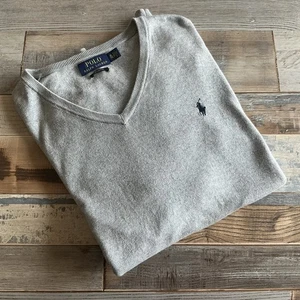 Polo Ralph Lauren V-Neck Sweater – Grey – Size XL - Picture 1 of 9