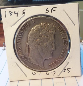 France - 1845A Silver 5 Francs - 070725 -  Louis Phillippe - Picture 1 of 2