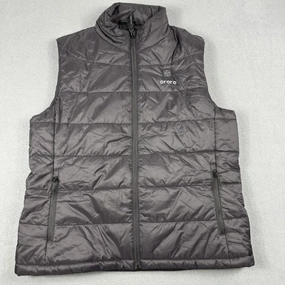 Ororo Heated Vest Mens Medium Gray Puffer Insulated Zip Pockets Battery Ready - Image 1 of 4