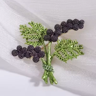 Broche prendedor de bayas moradas de acción de gracias esmalte estrás otoño cosecha joyería regalo Foto 1 de 4