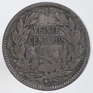 1907 So Chile 20 Centavos Billon (0,400 Feinsilber) Münze - Bild 1 von 2