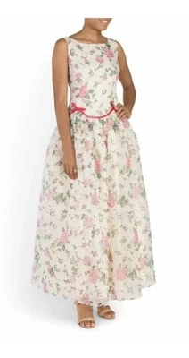 Red Valentino Silk Garden Dress Maxi Size 42 - Image 1 of 4