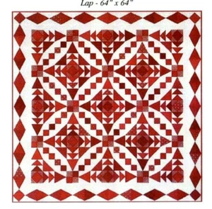 Red & White Pieceful Paths Lap or Wall Quilt Pattern Cottage Primitive - Picture 1 of 3