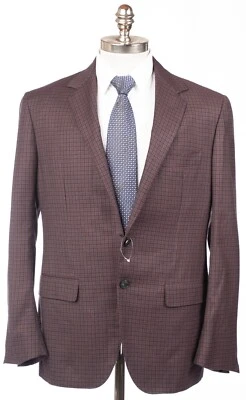 NWT KITON Kired Red Tattersall Wool Cashmere Sport Coat 42 R (EU 52) Drop 8 - Image 1 of 4