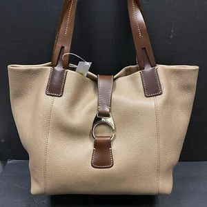 DOONEY & BOURKE DERBY East West Shopper PEBBLE Leather MUSHROOM Tan - NEW $298 - Picture 1 of 10