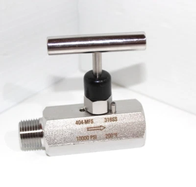 ⭐NEW⭐ Noshok 404-MFS Needle Valve Hard Seat 1/2 NPT" 316 SS 10,000 Psi - Image 1 of 4