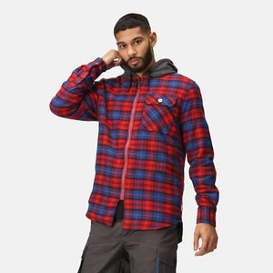 Regatta Siege red check cotton padded hooded work shirt #TRS205 - Bild 1 von 8