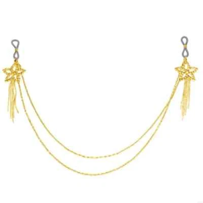 Women Bowknot Star Nipple Rhinestone Outline Tassel Metal Jewelry Body chain - Image 1 of 4