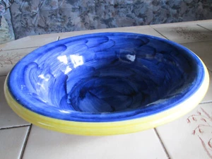 Keramik Schüssel groß blau, Obstschale -teller, Landhaus - Bild 1 von 3