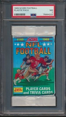 1989 SCORE FOOTBALL SEALED PLASTIC PACK PSA 7 NM POSS. DEION BARRY SANDERS RC - Image 1 of 2
