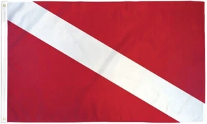 Taucher 3x5ft Poly Flagge Taucher Diver Down Maritime Signal Flagge - Bild 1 von 3
